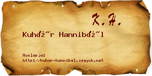 Kuhár Hannibál névjegykártya